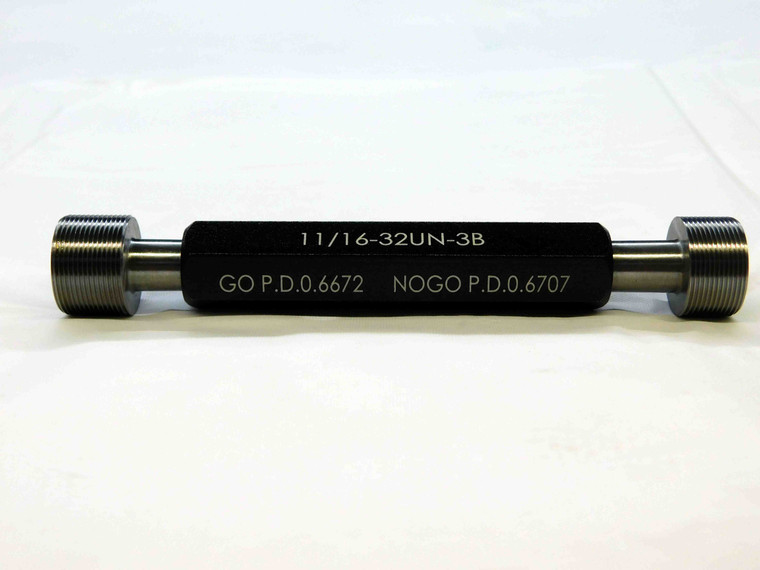 NEW 11/16 32 UN 3B THREAD PLUG GAGE .6875 GO NO GO P.D.'S = .6672 & .6707 TOOLS
