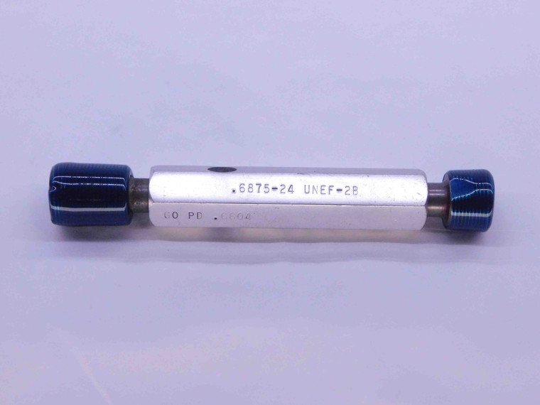 11/16 24 UNEF 2B THREAD PLUG GAGE .6875 GO NO GO P.D.'S = .6604 & .6656 CHECK - NG2400YPRL