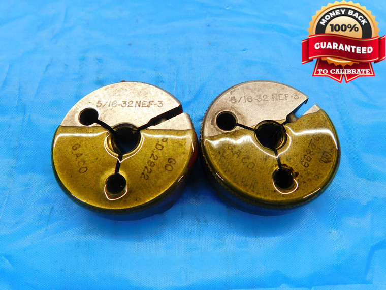 5/16 32 NEF 3 THREAD RING GAGES .3125 GO NO GO P.D.'S = .2922 & .2899 UNEF-3 - KW1001BU