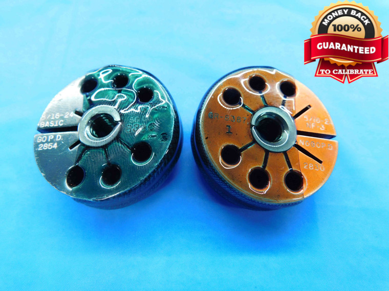 5/16 24 NF 3 THREAD RING GAGES .3125 GO NO GO P.D.'S = .2854 & .2830 UNF-3 CHECK - KW1008BU