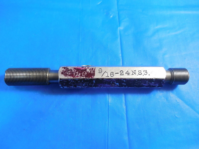 9/16 24 NS 3 THREAD PLUG GAGE .5625 GO NO GO P.D.'S = .5354 & .5382 INSPECTION