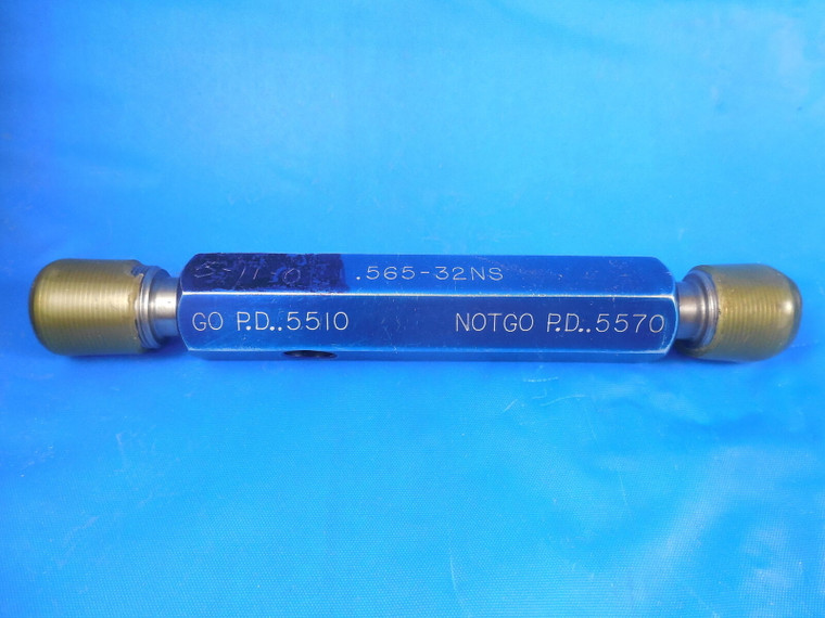 .565 32 NS THREAD PLUG GAGE GO NO GO P.D.'S = .5510 & .5570 INSPECTION TOOLING