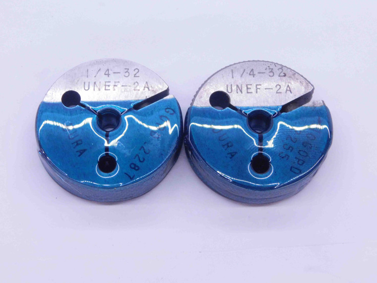 1/4 32 UNEF 2A THREAD RING GAGES .25 .250 .2500 GO NO GO P.D.'S = .2287 & .2255 - JF0555BU