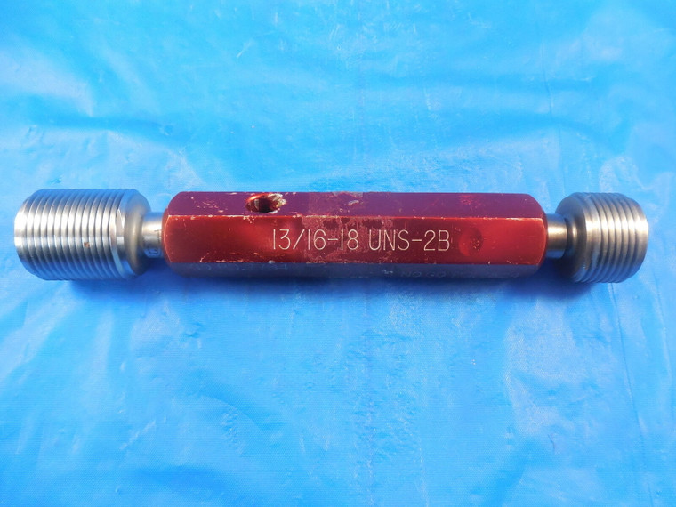 13/16 18 UNS 2B THREAD PLUG GAGE .8125 GO NO GO P.D.'S = .7764 & .7824 TOOLS