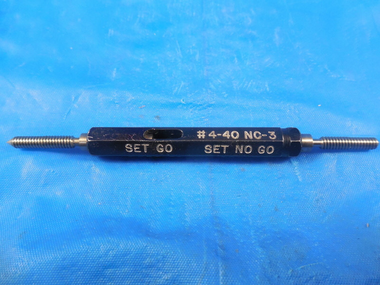 4 40 NC 3 TRUNCATED SET THREAD PLUG GAGE #4 .112 GO NO GO P.D.'S = .0958 & .0941