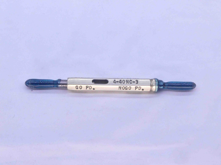 4 40 NC 3 SET THREAD PLUG GAGE #4 .112 .1120 GO NO GO P.D.'S = .0958 & .0941 - NG0017LI