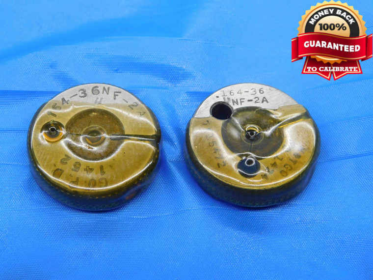 8 36 NF 2A THREAD RING GAGES #8 .164 GO NO GO P.D.'S = .1452 & .1424 UNF-2A - CA0114SLRL