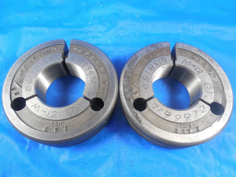 1 1/8 36 NS 3 THREAD RING GAGES 1.125 GO NO GO P.D.'S = .1.1070 & 1.1032 TOOLS