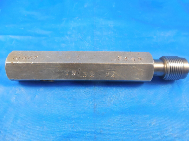 19/32 24 THREAD PLUG GAGE .59375 NO GO ONLY P.D. = .5693 QUALITY INSPECTION TOOL