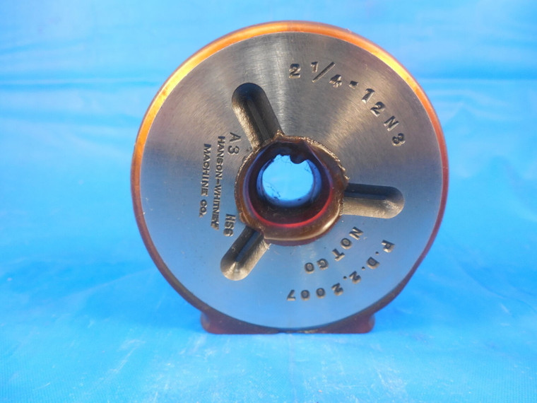 2 1/4 12 N 3 THREAD PLUG GAGE 2.25 NO GO ONLY P.D. = 2.2007 REVERSIBLE QUALITY