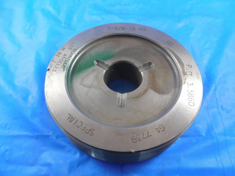 3 5/8 16 NS THREAD PLUG GAGE 3.625 GO ONLY P.D. = 3.5860 REVERSIBLE INSPECTION
