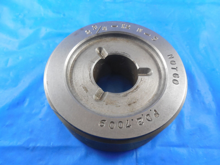 2 3/4 12 N 3 THREAD PLUG GAGE 2.75 NO GO ONLY P.D. = 2.7009 REVERSIBLE QUALITY