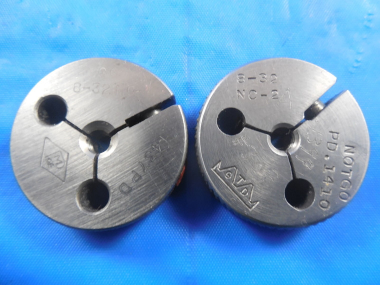 8 32 NC 2 THREAD RING GAGES #8 .164 GO NO GO P.D.'S = .1437 & .1410 QUALITY