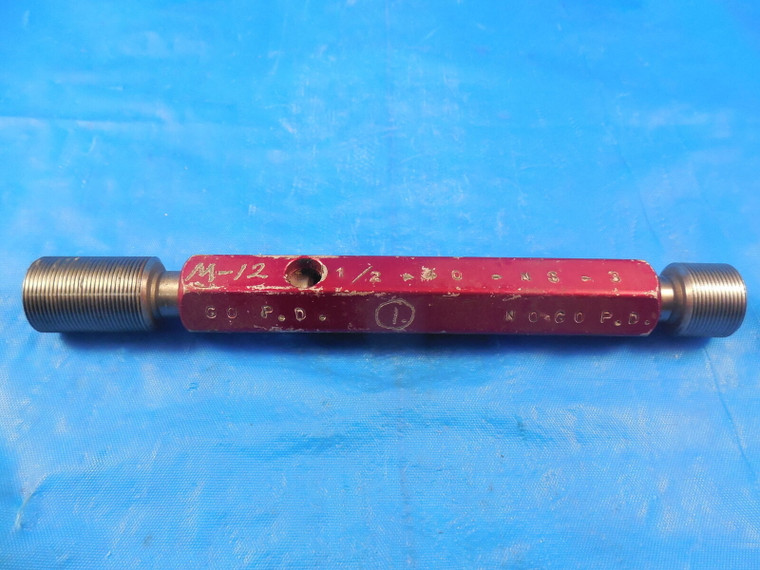 1/2 40 NS 3 THREAD PLUG GAGE .5 GO NO GO P.D.'S = .4838 & .4864 INSPECTION TOOL
