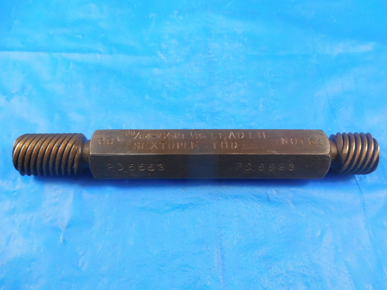 39/64 12 PI 1/2 SEXTUPLE LEAD LEFT HAND THREAD PLUG GAGE GO NO GO .5553 & .5593