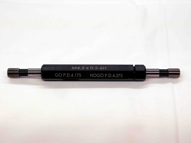 NEW M4.5 X 0.5 6H METRIC THREAD PLUG GAGE 4.5 .5 GO NO GO P.D.'S = 4.175 & 4.275