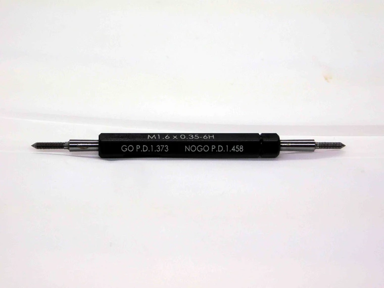 NEW M1.6 X 0.35 6H METRIC THREAD PLUG GAGE 1.6 .35 GO NO GO PD'S = 1.373 & 1.458 - NG0500MJ
