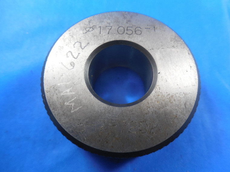 17.056 MM METRIC SMOOTH PLAIN BORE RING GAGE 17 + .056 OVERSIZE 11/16 INSPECTION