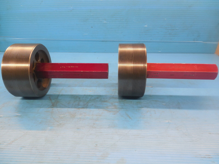 4 3/8 12 UNS 3A SET THREAD PLUG GAGE 4.375 GO NO GO P.D.S = 4.3209 & 4.3160