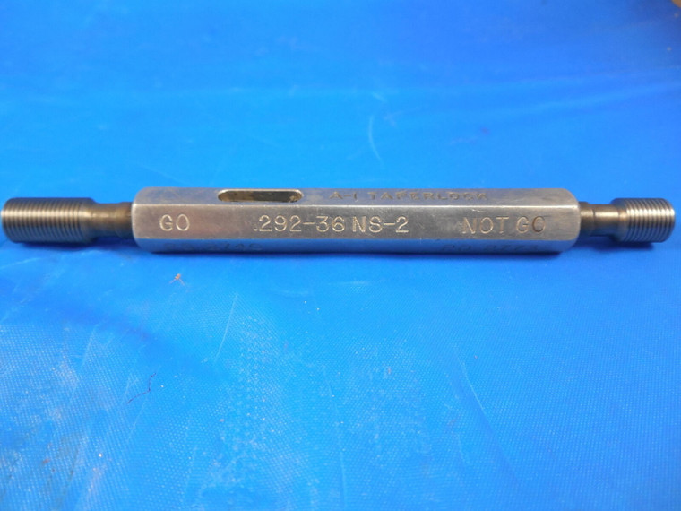 .292 36 NS 2 THREAD PLUG GAGE 0.292 GO NO GO P.D.'S = .2740 & .2773 INSPECTION