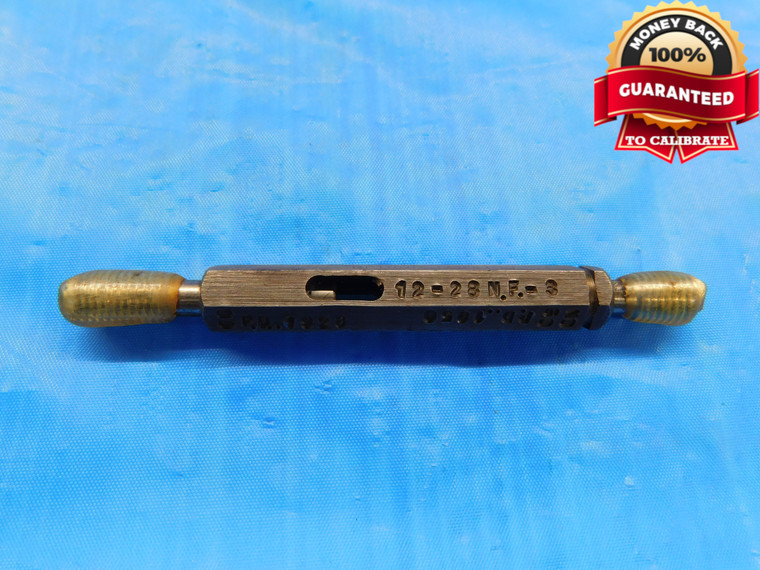 12 28 NF 3 THREAD PLUG GAGE #12 .216 GO NO GO P.D.'S = .1928 & .1950 UNF-3 CHECK - NP0071BU
