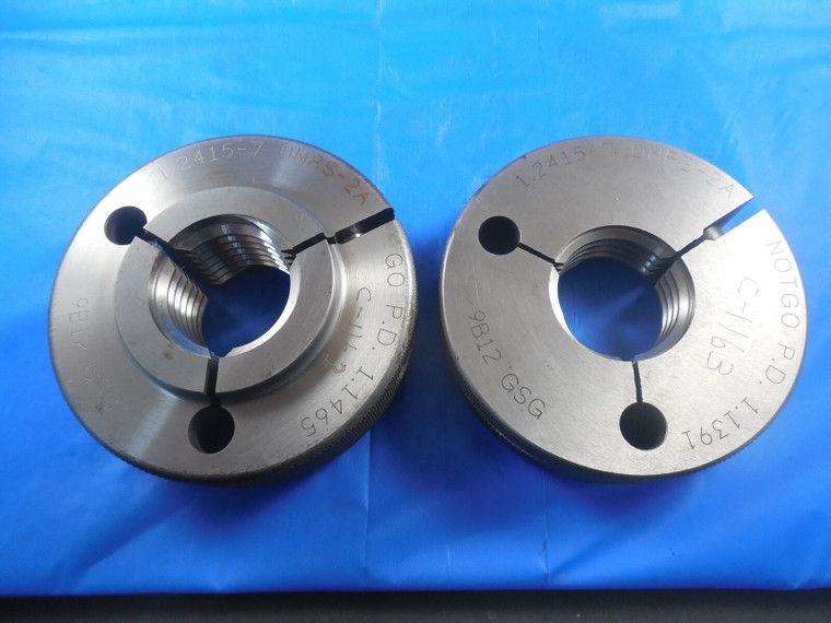 1.2415 7 UNRS 2A THREAD RING GAGES GO NO GO P.D.'S = 1.1465 & 1.1391 UNRS-2A
