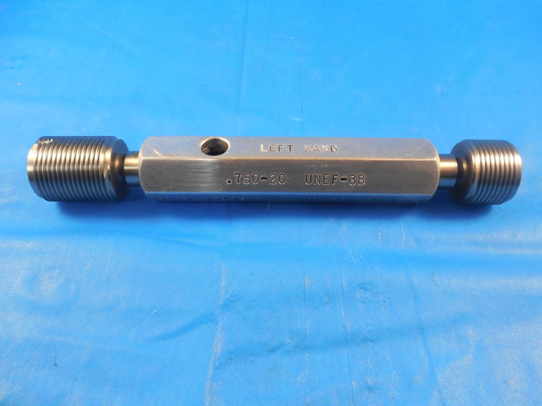 3/4 20 UNEF 3B LEFT HAND THREAD PLUG GAGE .750 GO NO GO PDS = .7175 & .7218 L.H.