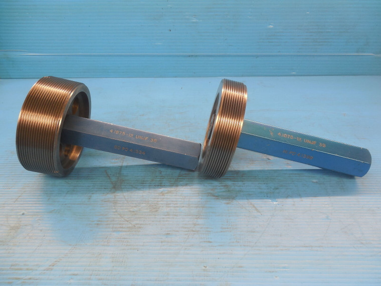 4 3/16 12 UNJF 3B THREAD PLUG GAGE 4.1875 GO NO GO P.D.'S = 4.1334 & 4.1398