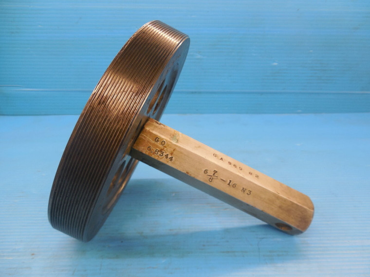 6 7/8 16 NS THREAD PLUG GAGE 6.875 GO ONLY P.D. = 6.8344 QUALITY INSPECTION