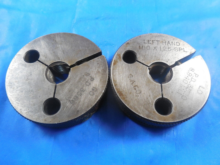M10 X 1.25 SPECIAL LEFT HAND METRIC THREAD RING GAGES GO NO GO PDS 9.058 & 8.940