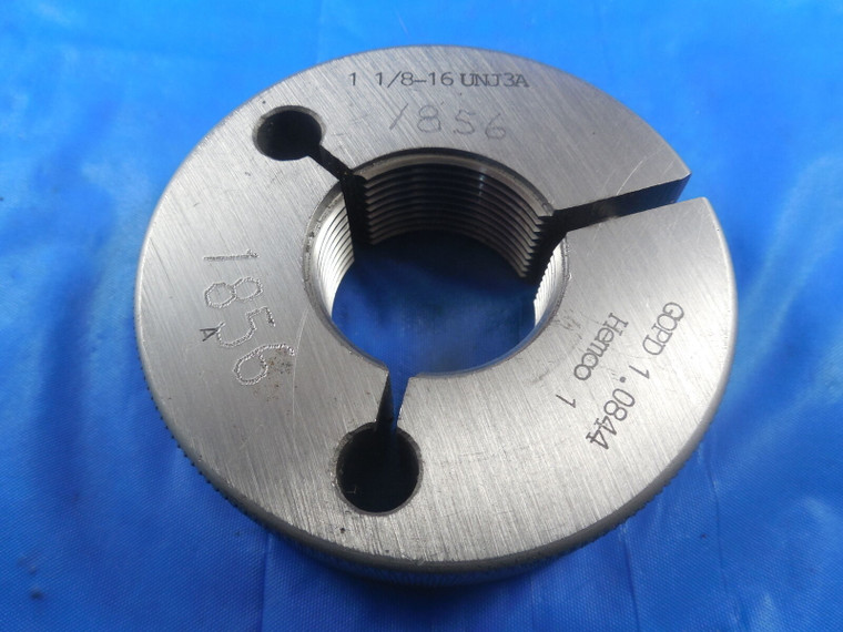 1 1/8 16 UNJ 3A THREAD RING GAGE 1.125 GO ONLY P.D. = 1.0844 UNJ-3A INSPECTION