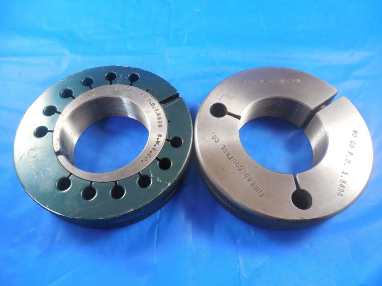 1 7/8 32 NS 2A THREAD RING GAGES 1.875 GO NO GO P.D.'S = 1.8535 & 1.8494 NS-2A
