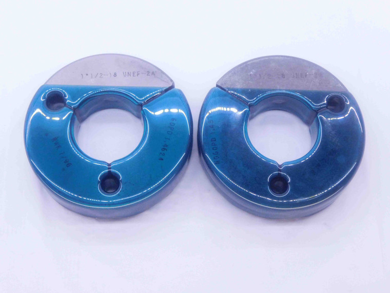 1 1/2 18 UNEF 2A THREAD RING GAGES 1.5 1.50 GO NO GO P.D.'S = 1.4624 & 1.4574 - NG0919BU