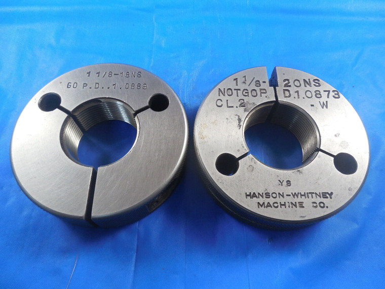 1 1/8 20 NS 2 THREAD RING GAGES 1.125 GO NO GO P.D.'S = 1.0889 & 1.0873 NS-2