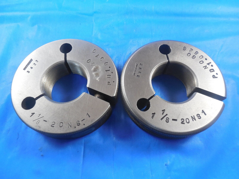 1 1/8 20 NS 1 THREAD RING GAGES 1.125 GO NO GO P.D.'S = 1.0910 & 1.0826 NS-1