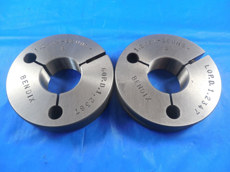 1.2631 28 UNS 2 THREAD RING GAGES 1.26310 GO NO GO P.D.'S = 1.2387 & 1.2347 TOOL