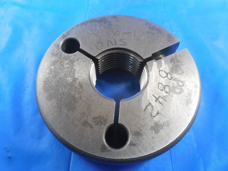 15/16 14 UNS THREAD RING GAGE .9375 NO GO ONLY P.D. = .8842 INSPECTION 15/16-14