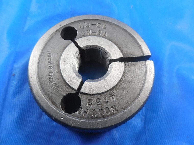 1/2 32 UN 2A THREAD RING GAGE .5 NO GO ONLY P.D. = .4752 QUALITY 1/2-32 UN-2A