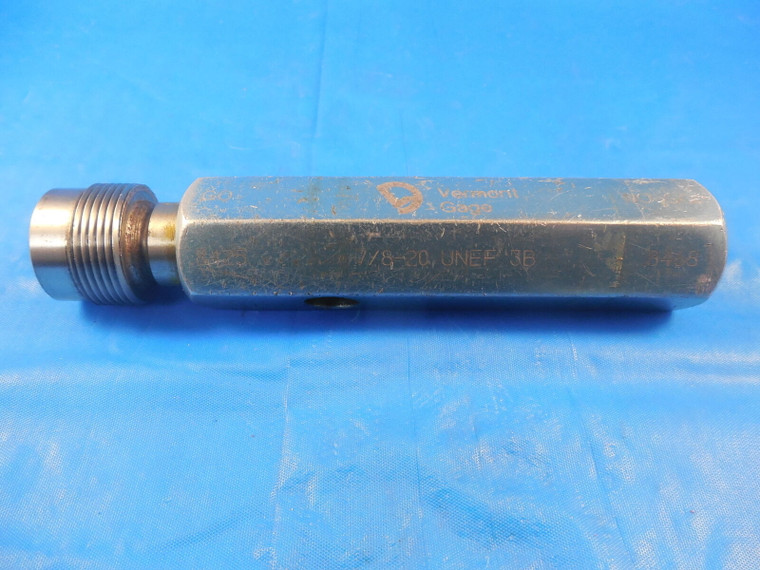 BUDGET 7/8 20 UNEF 3B THREAD PLUG GAGE .875 GO ONLY P.D.= .8425 7/8-20 UNEF-3B