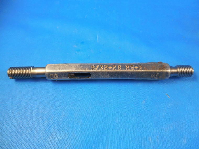 9/32 28 NS 3 THREAD PLUG GAGE .28125 GO NO GO P.D.'S = .2580 & .2604 INSPECTION