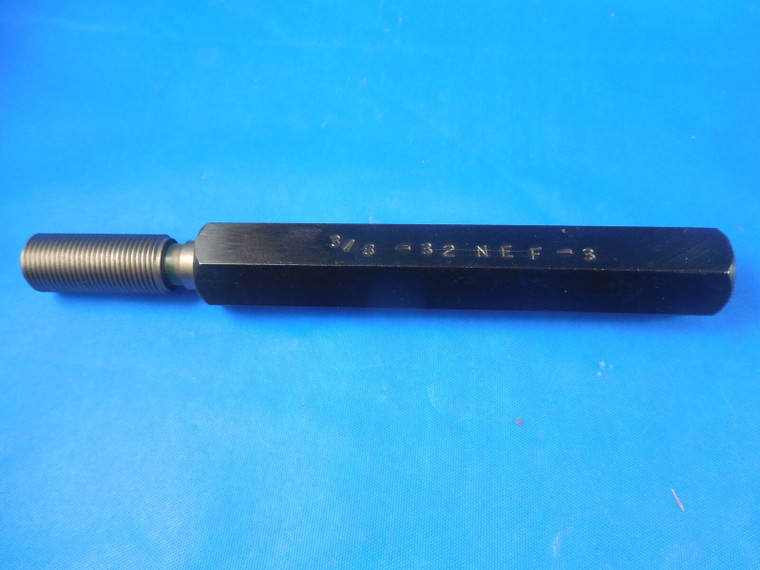 3/8 32 NEF 3 THREAD PLUG GAGE .375 GO ONLY P.D. = .3547 INSPECTION 3/8-32 2B OR 3B