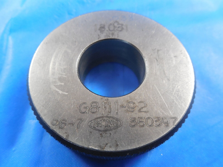 18.033 MM METRIC SMOOTH PLAIN BORE RING GAGE 18 + .033 OVERSIZE 11/16 QUALITY