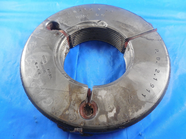 2 1/4 12 N 3 THREAD RING GAGE 2.25 NO GO ONLY P.D. = 2.1911 QUALITY INSPECTION