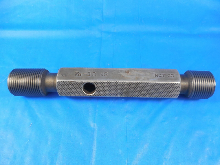 7/8 18 NS THREAD PLUG GAGE .875 GO NO GO P.D.'S = .8389 & .8419 INSPECTION TOOLS