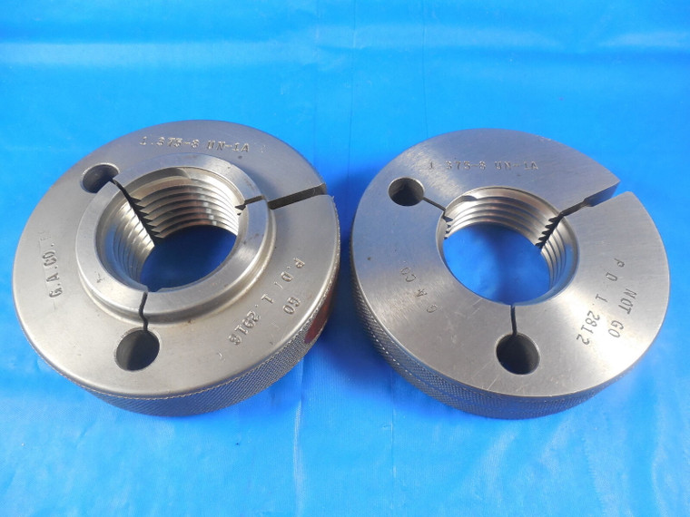 1 3/8 8 UN 1A THREAD RING GAGES 1.375 GO NO GO P.D.'S= 1.2916 & 1.2812 1 3/8-8