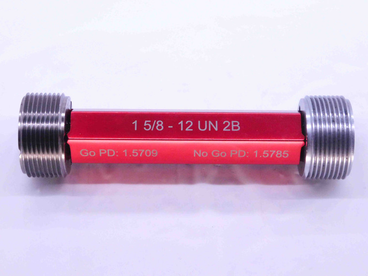 1 5/8 12 UN 2B THREAD PLUG GAGE 1.625 1.6250 GO NO GO P.D.'S = 1.5709 & 1.5785 - 158122BP1