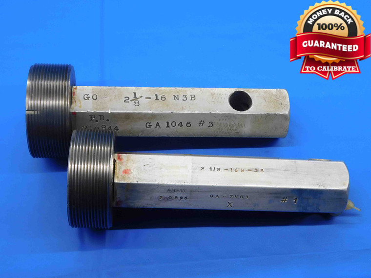 2 1/8 16 N 3B THREAD PLUG GAGE 2.125 GO NO GO P.D.'S = 2.0844 & 2.0896 UN-3B - 218163BP1