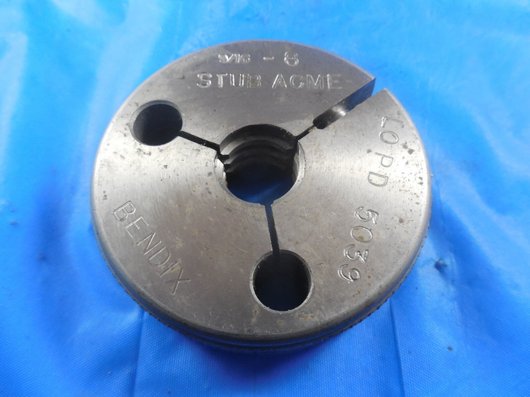 9/16 8 STUB ACME THREAD RING GAGE .5625 NO GO ONLY P.D. = .5039 INSPECTION TOOL