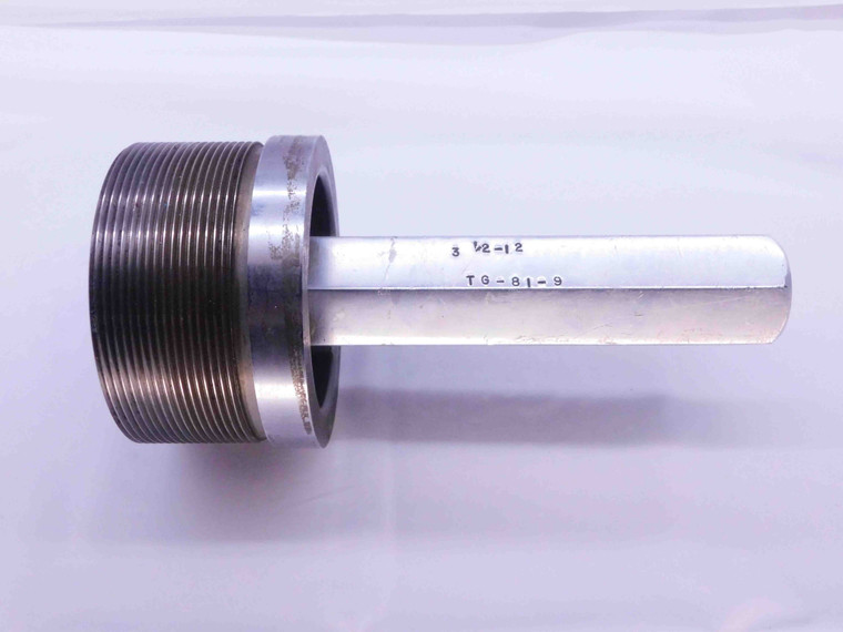 3 1/2 12 UN THREAD PLUG GAGE 3.5 3.50 3.500 GO ONLY P.D. = 3.4459 2B OR 3B CHECK - NG1476IP