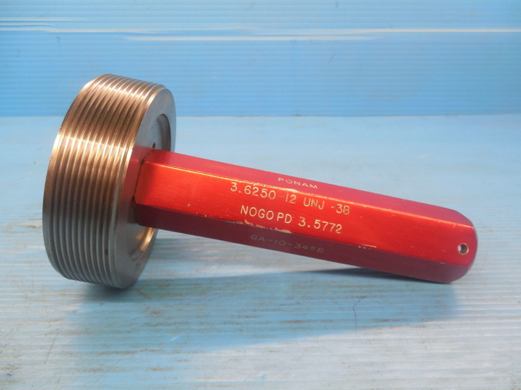 3 5/8 12 UNJ 3B THREAD PLUG GAGE 3.625 NO GO ONLY P.D. = 3.5772 INSPECTION TOOLS